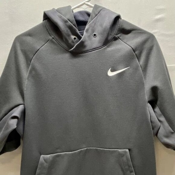 Nike Short Sleeve Hoodie Men's Large Gray Dri-Fit Basketball Activewear Top GUC - Picture 3 of 11